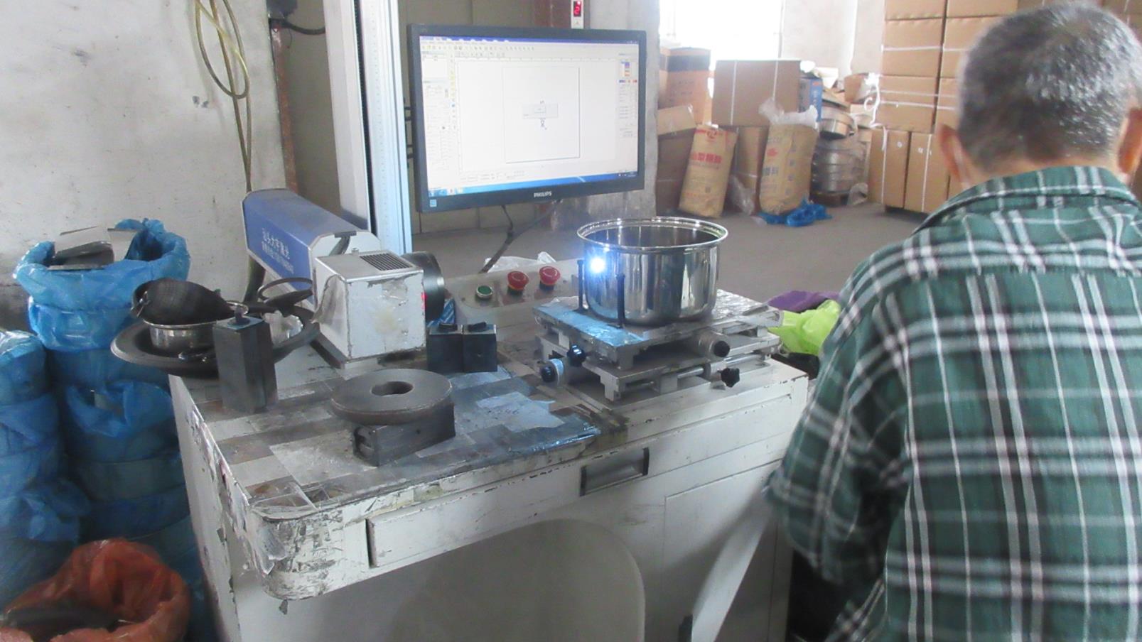 Laser marking for branding and traceability on stainless steel kitchenware at Kaus Kitchen