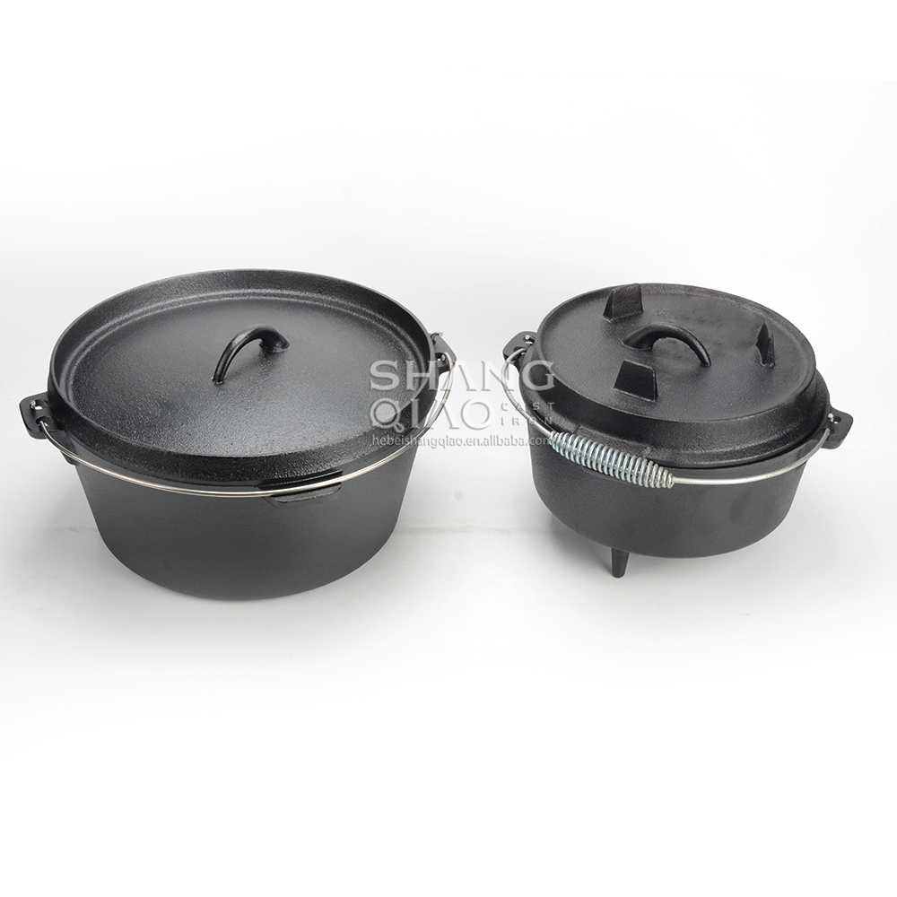Gusseisen Dutch Oven Mit Deckel Garden Campfire Camping BBQ Dutch Oven with Feet and Lid Fire Pot Cast Iron Cooking Pot