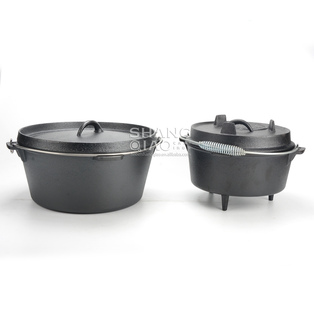 Gusseisen Dutch Oven Mit Deckel Garden Campfire Camping BBQ Dutch Oven with Feet and Lid Fire Pot Cast Iron Cooking Pot