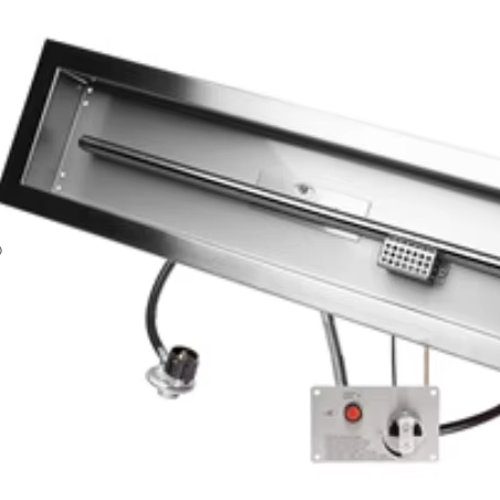 Rectangular Embedded Brazier Burner with 304 Stainless Steel Pan Outdoor Stove