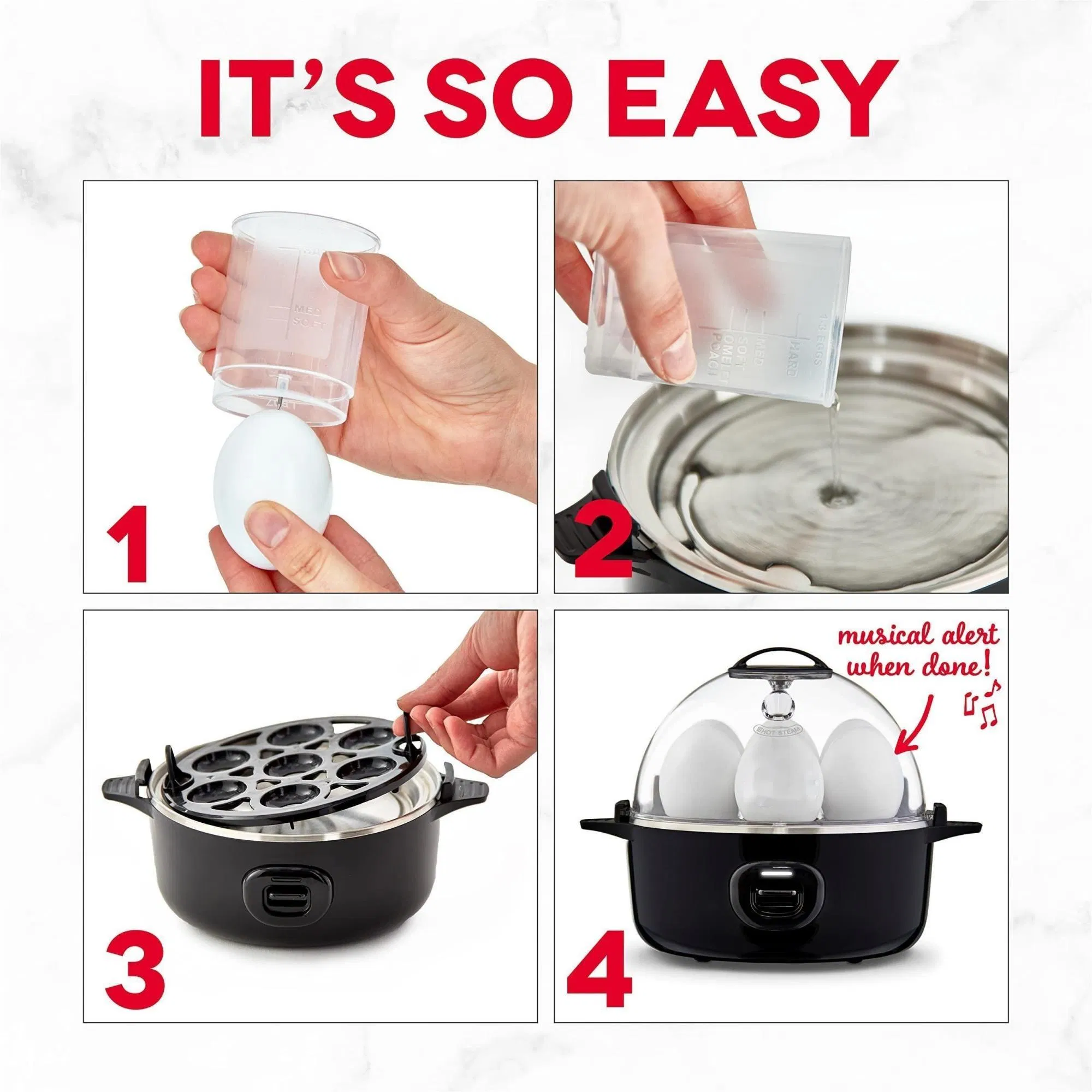 Hard Boiled Poached 7 Egg Capacity Express Electric Egg Cooker Boiler