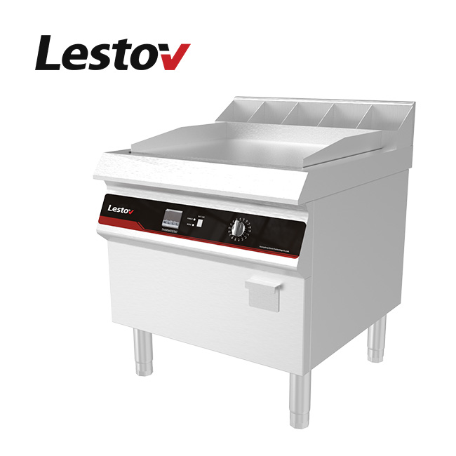 12KW Lestov Stainless Steel Commercial Induction Food Griddle with Temperature Control for Hotel &amp; Restaurant Use 380V