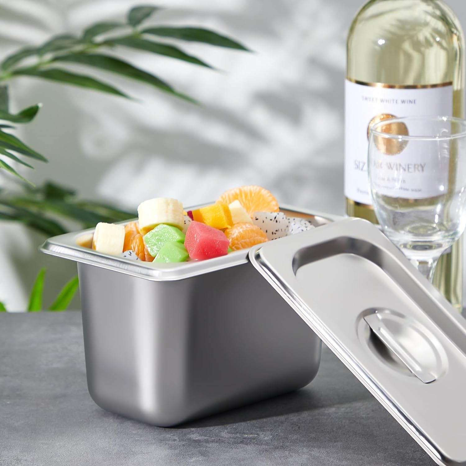 YITIAN In Stock 201 314 Stainless Steel 1/2 Pan Rectangle Container Size Buffet Gn Pan Trays Steam Table Pan Buffet Service