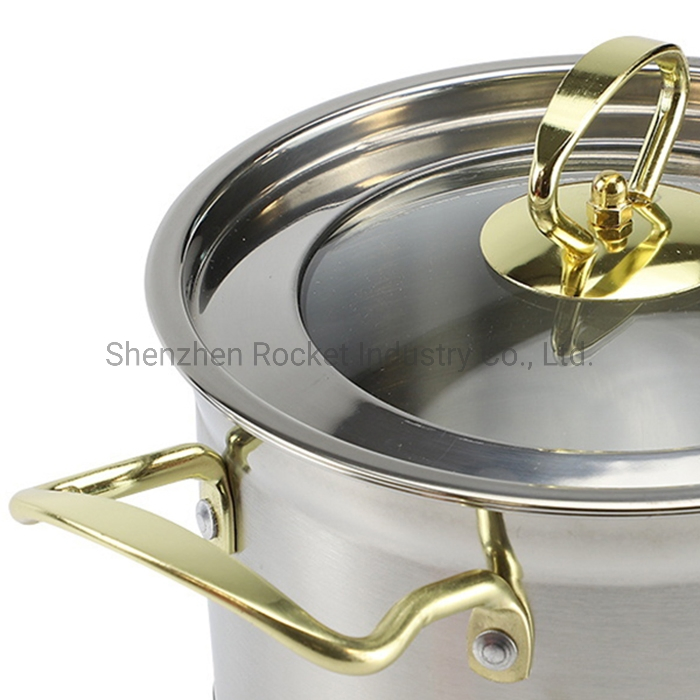 4.7 Liters Big Large Commercial Casserole Stainless Steel Stock Pot