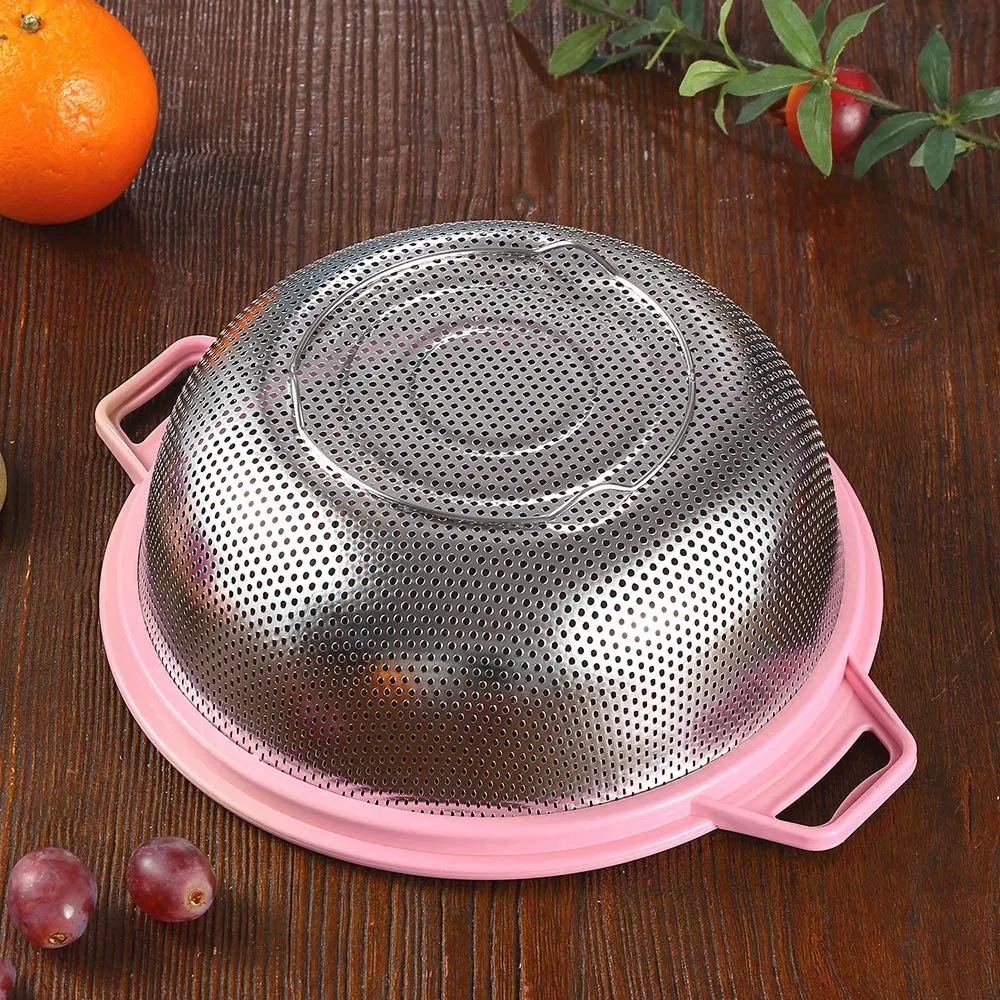 Kitchenware Factory Stainless Steel Colander Vegetable Basket Mesh Strainer Drain Basin