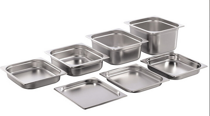 GN Pan Stainless Steel Gastronorm Containers Food Storage Hotel GN Pan With Stainless Lid Customized