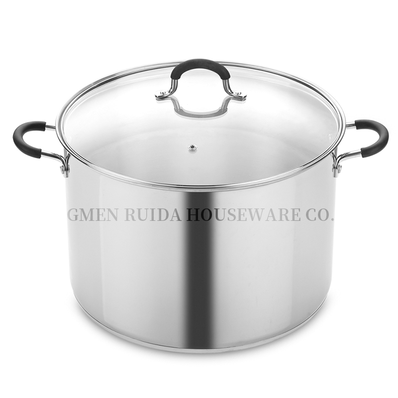 High Quality Wholesale Induction Soft Touch Kitchen Utensils Stainless Steel Stockpot Stock Pot