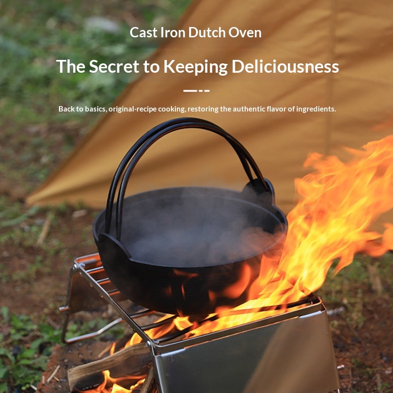 Outdoor Dutch Oven Camping &amp; Home Cooking Suki Non-Coated Non-Stick Thickened Wok Eco-Friendly Heat Preservation Cookware
