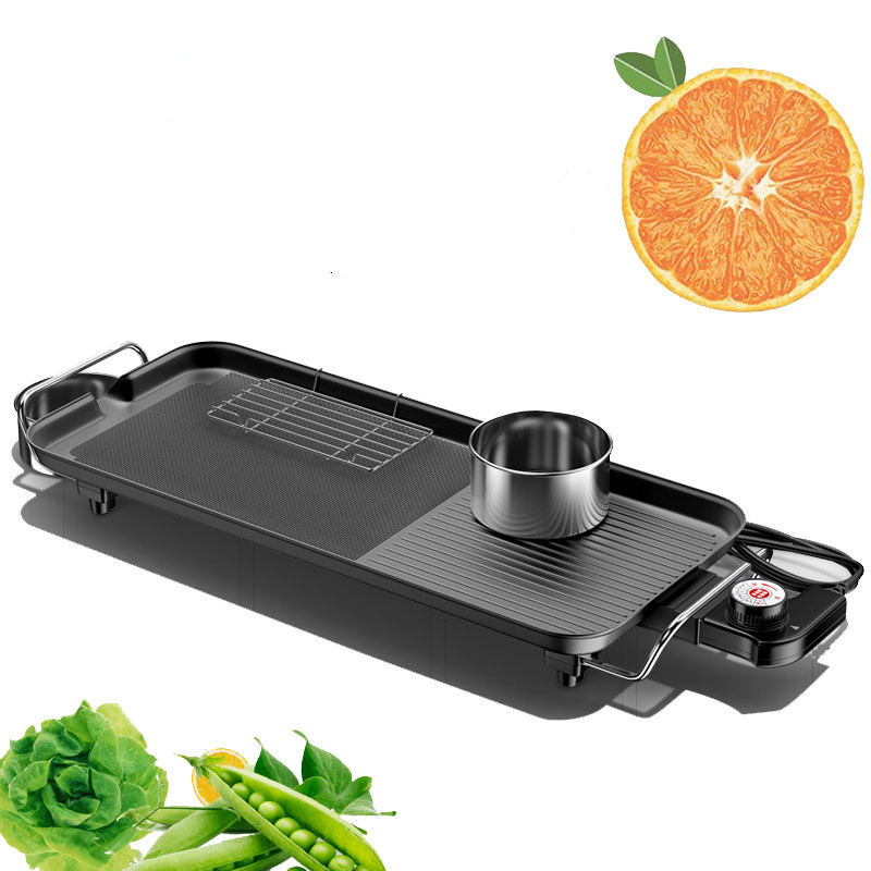 Electric BBQ Oven Less Smoke Roasting Pan Korean Stainless Steel Non - Stick Teppanyaki