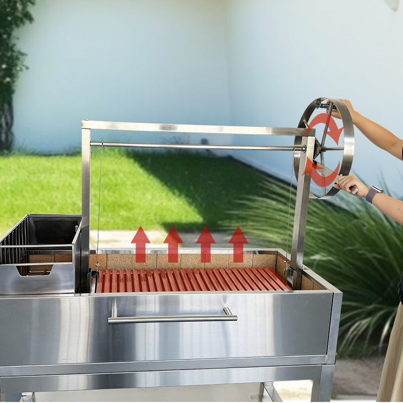Adjustable Height Stainless Steel Argentine Santa Maria Grill