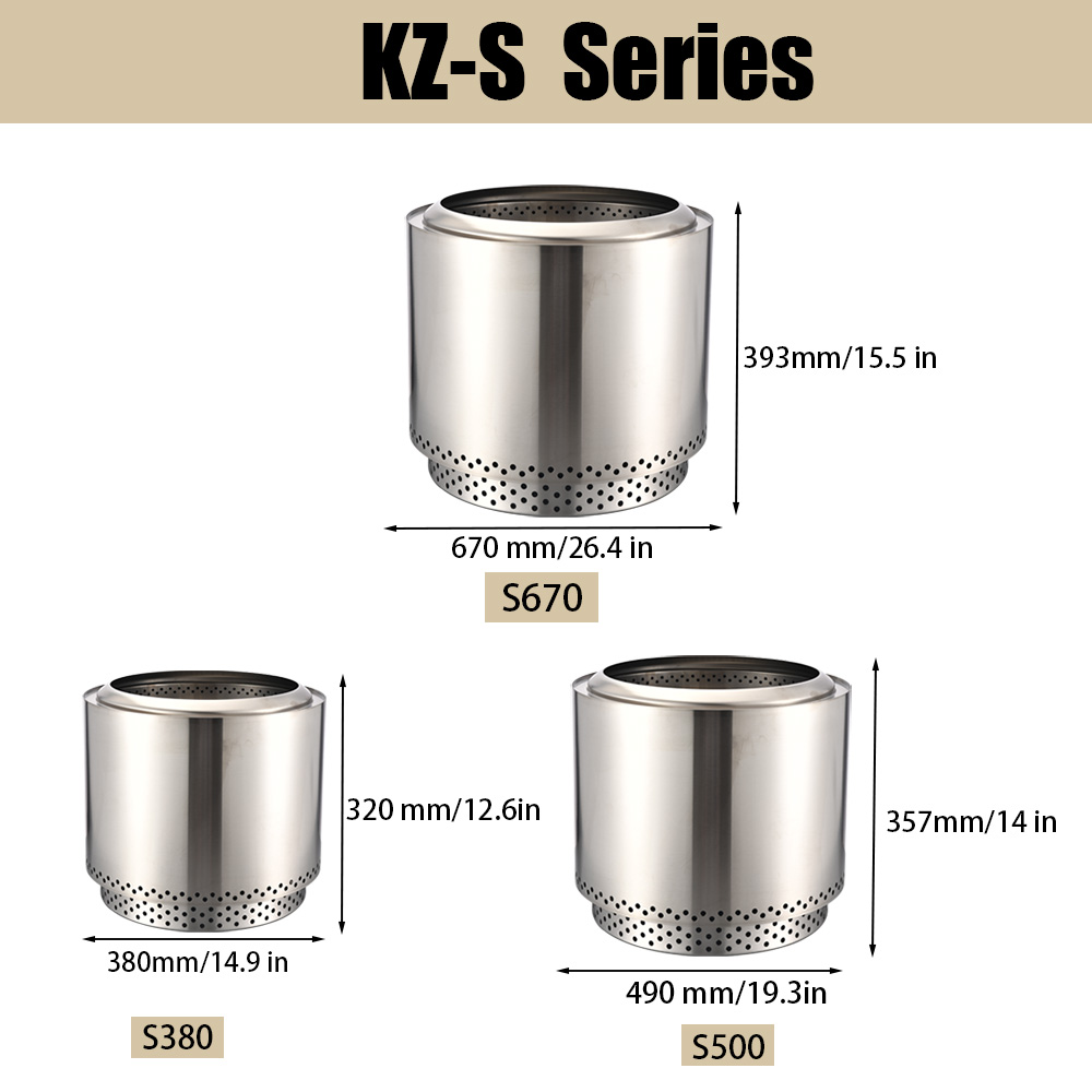 Outdoor Stainless Steel Bonfires Brazier Smokeless Stove Charcoal Camping Fire Pit Portable Stainless Steel Stove for Camping