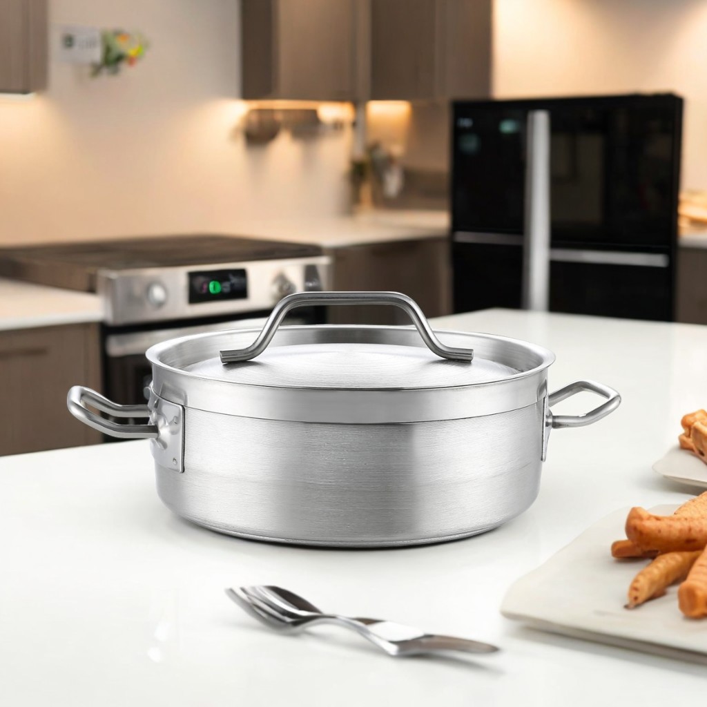 Xiangsheng Chinese Factory Supply 10L Stainless Steel Brazier/Braising Pot With 3 Layers Compound Bottom Stock Pot