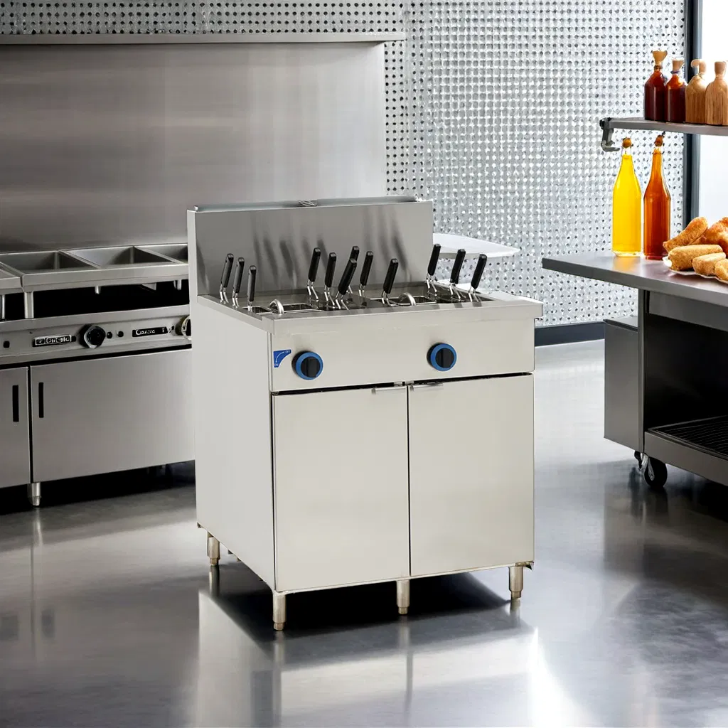 Restaurant Grade Commercial Cooking Equipment Double Tanks Pasta Noodle Cooker Boiler in Stainless Steel for Catering