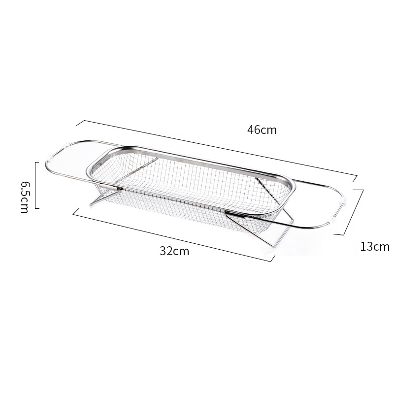 Durable Sink Basket Heat Resistant Drainer Stainless Steel Expandable Colander Mi24511