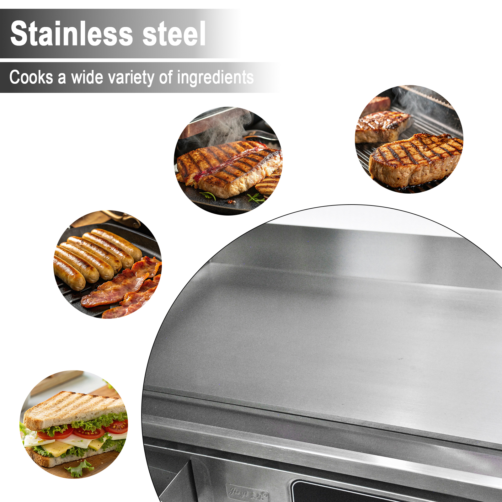 Commercial Electric Stainless Steel Griddle Full Flat Surface Non-stick Grill Temp Control Restaurant Hotel Kitchen OEM 3000W