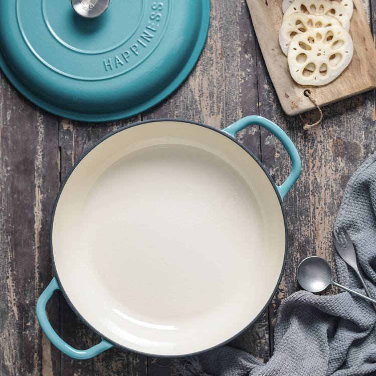 Nonstick Enameled Cast Iron Food Warmer Dutch Oven for Kitchen Cooking