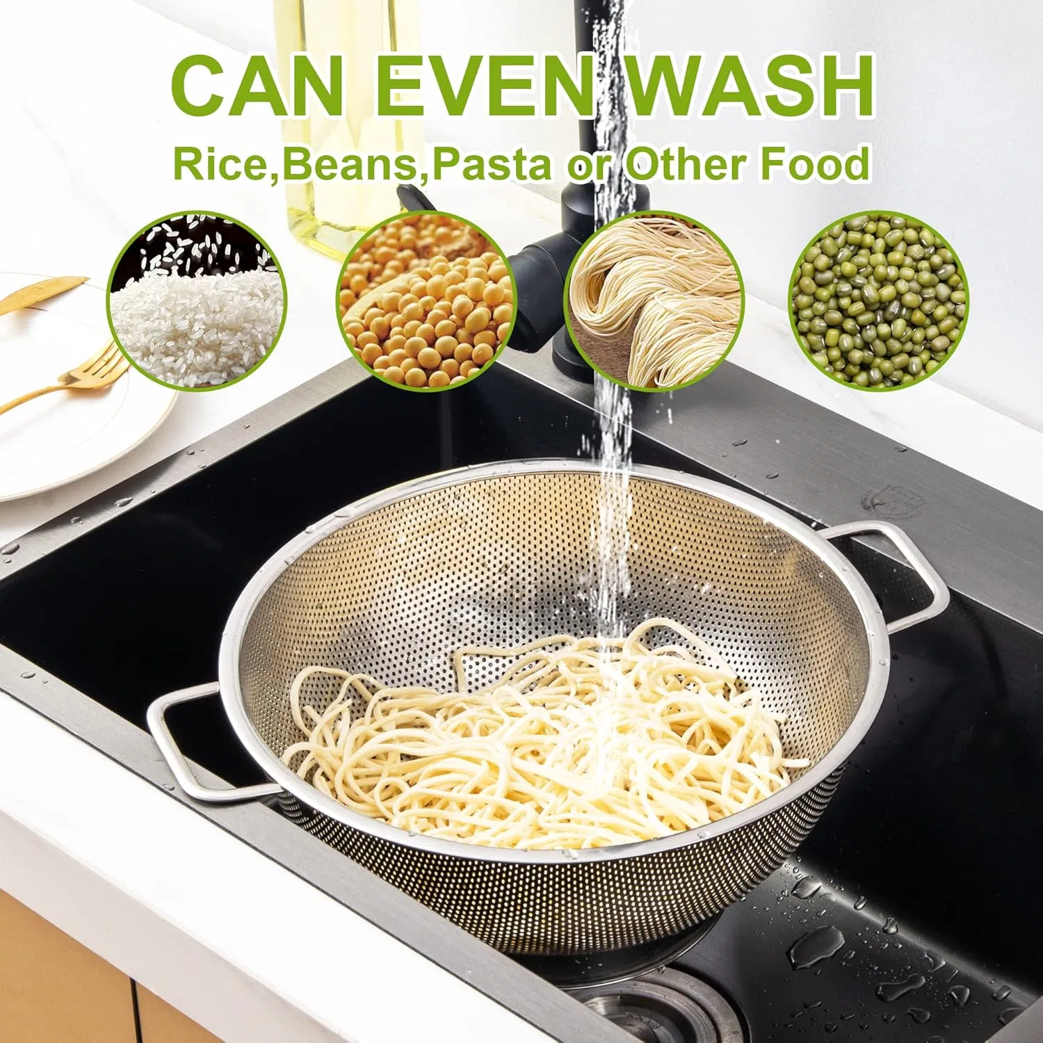 Stainless Steel Colander for Kitchen Food