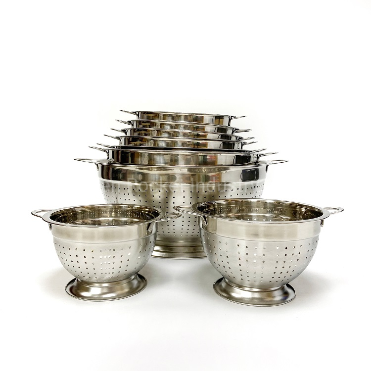 Fruit Basket Rolling Vintage Sieve Rustic Manufacturer Strainers Kitchen Stainless Steel Colander