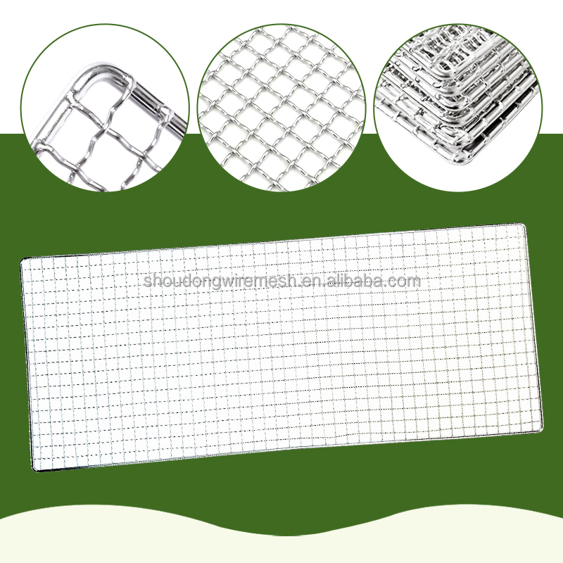 304/316 Stainless Steel Barbecue Mesh Grill Thickened Square Shape Corrosion Resistant Heat Resistant Non-Stick Outdoor Kitchen