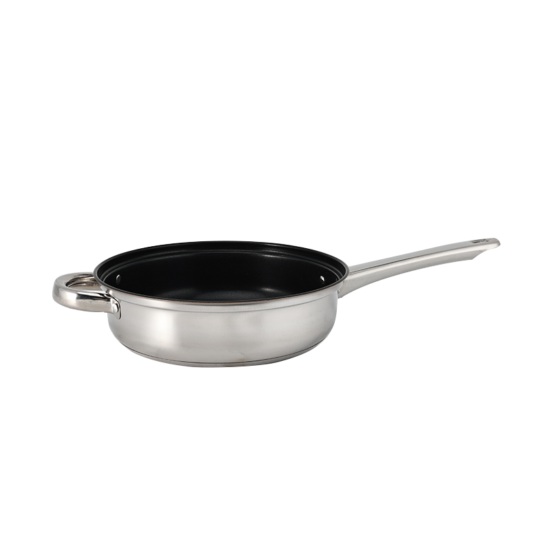 Eco-friendly Stainless Steel Flat Frying Pan Kitchen Cookware Stay Cool Handle Non-Toxic Nonstick Saute Pans for Egg