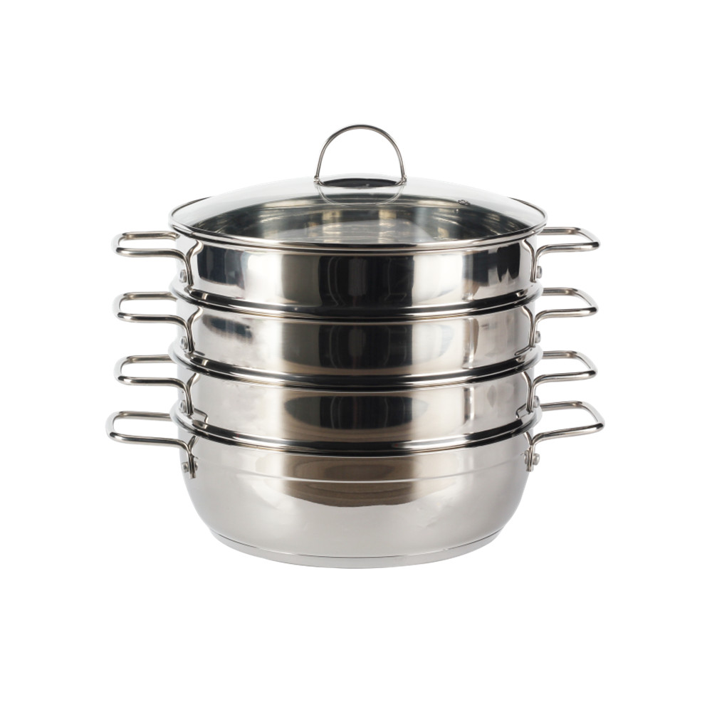 Stainless Steel Induction Safe Durable 10-Piece Cookware Set Dutch Oven Steamer Pots and Pans Dishwasher Safe Silver