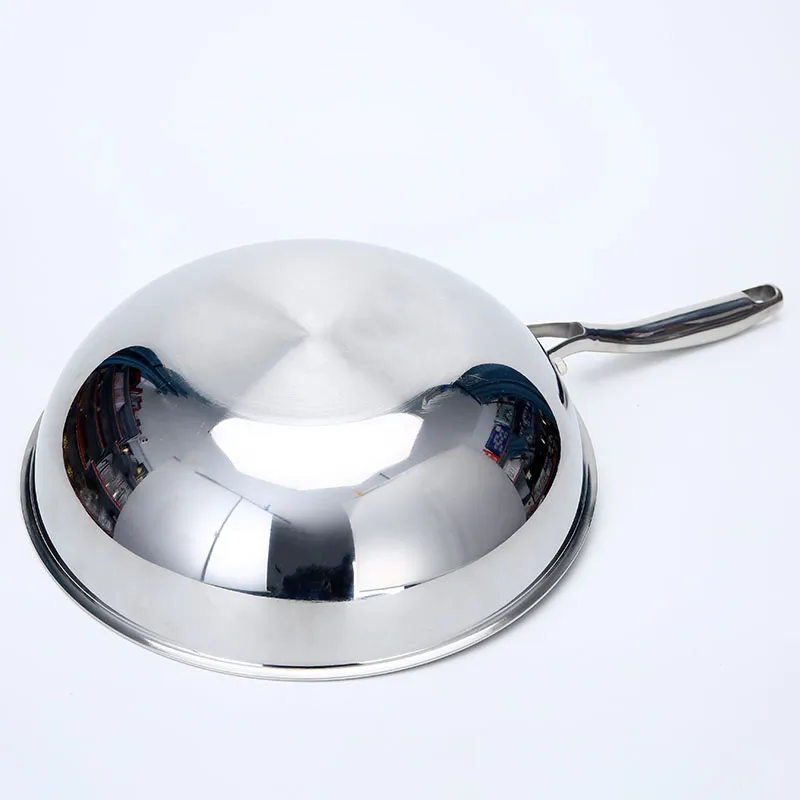 Wholesale Triply Stainless Steel 304 Non Stick Frying Pan Honeycomb Wok