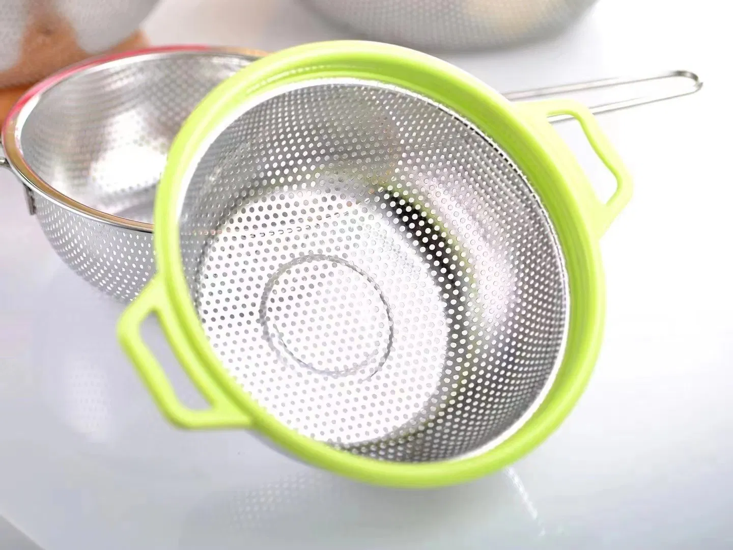 Kitchenware Factory Stainless Steel Colander Vegetable Basket Mesh Strainer Drain Basin