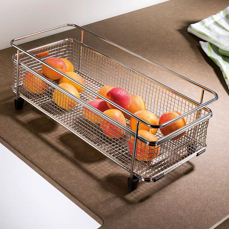 Sink Colander Strainers Sink Basket Stainless Steel Strainer Stainless Steel Sink Colander with Rubber Grip for Strain, Drain Dishes, Fruits, Vegetables,