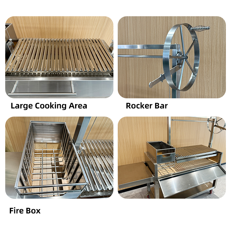 Adjustable Height Stainless Steel Argentine Santa Maria Grill