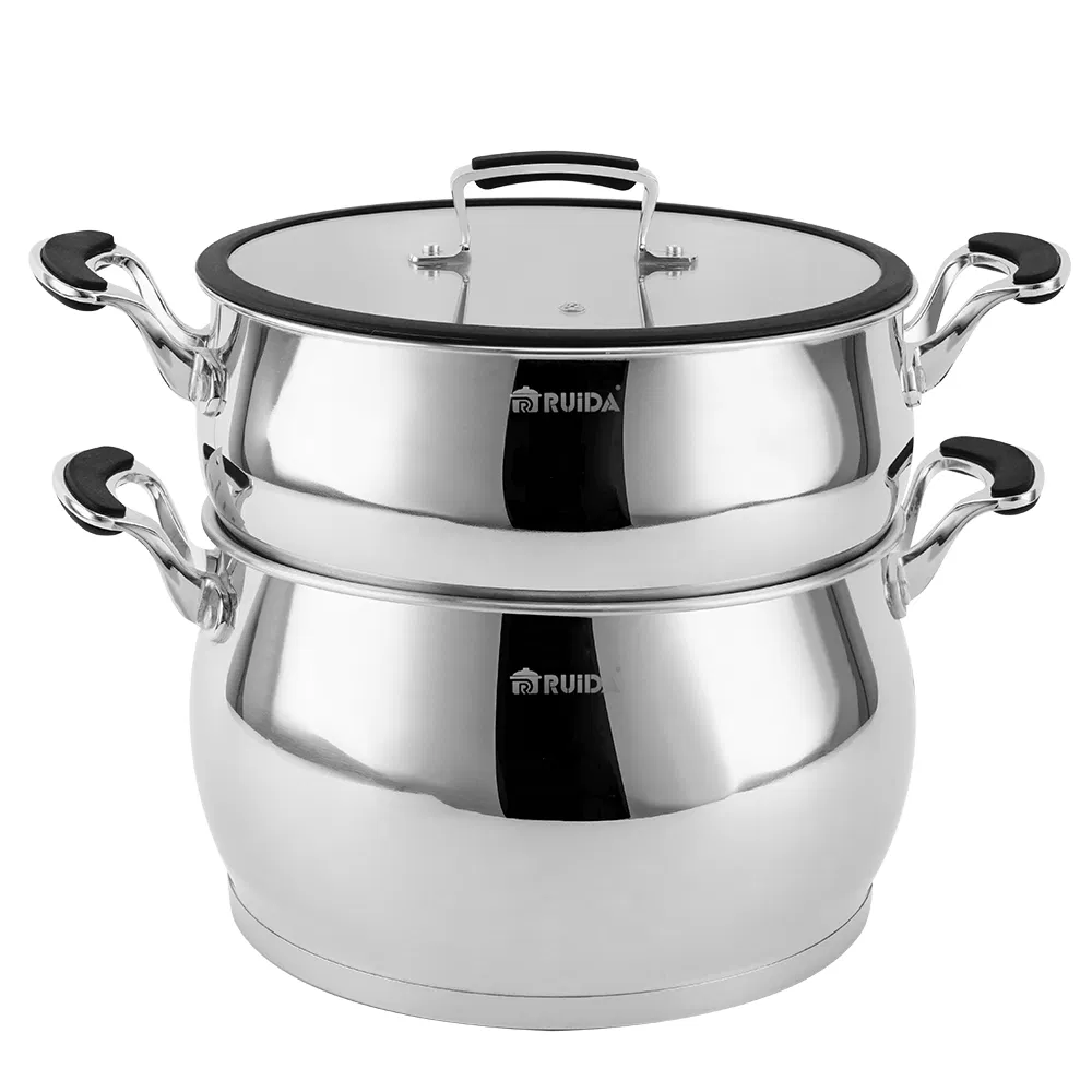 3 in One Stainless Steel Couscous Pot Set Stock Pot with Steamer with Non-Stick Coating
