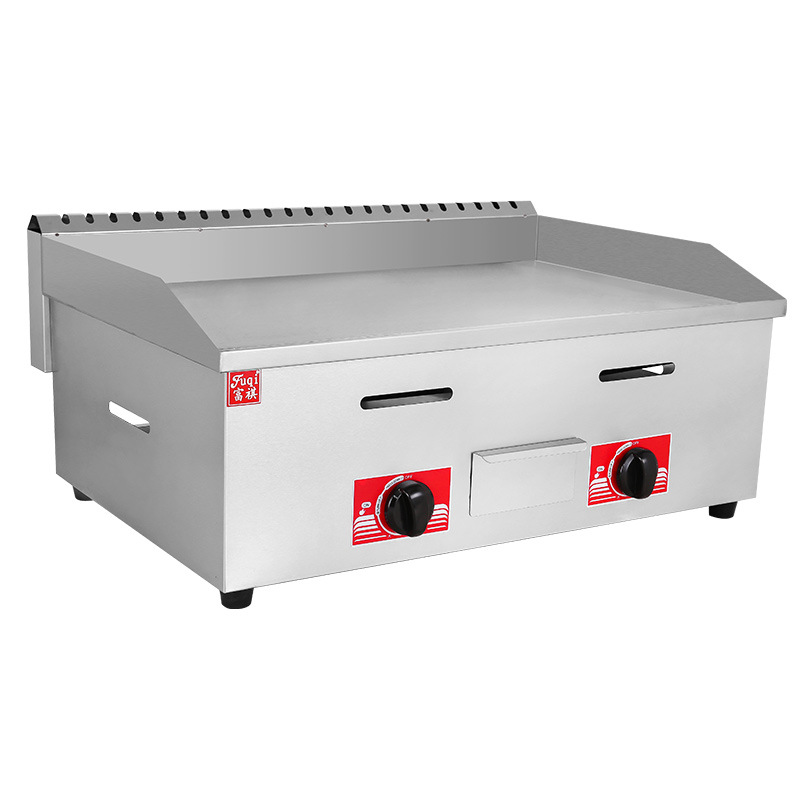 Best Selling Stainless Steel Flat Top LPG Gas Beef Griddle Machine Non-Stick Hamburger Griddle for Restaurant and Hotel Use