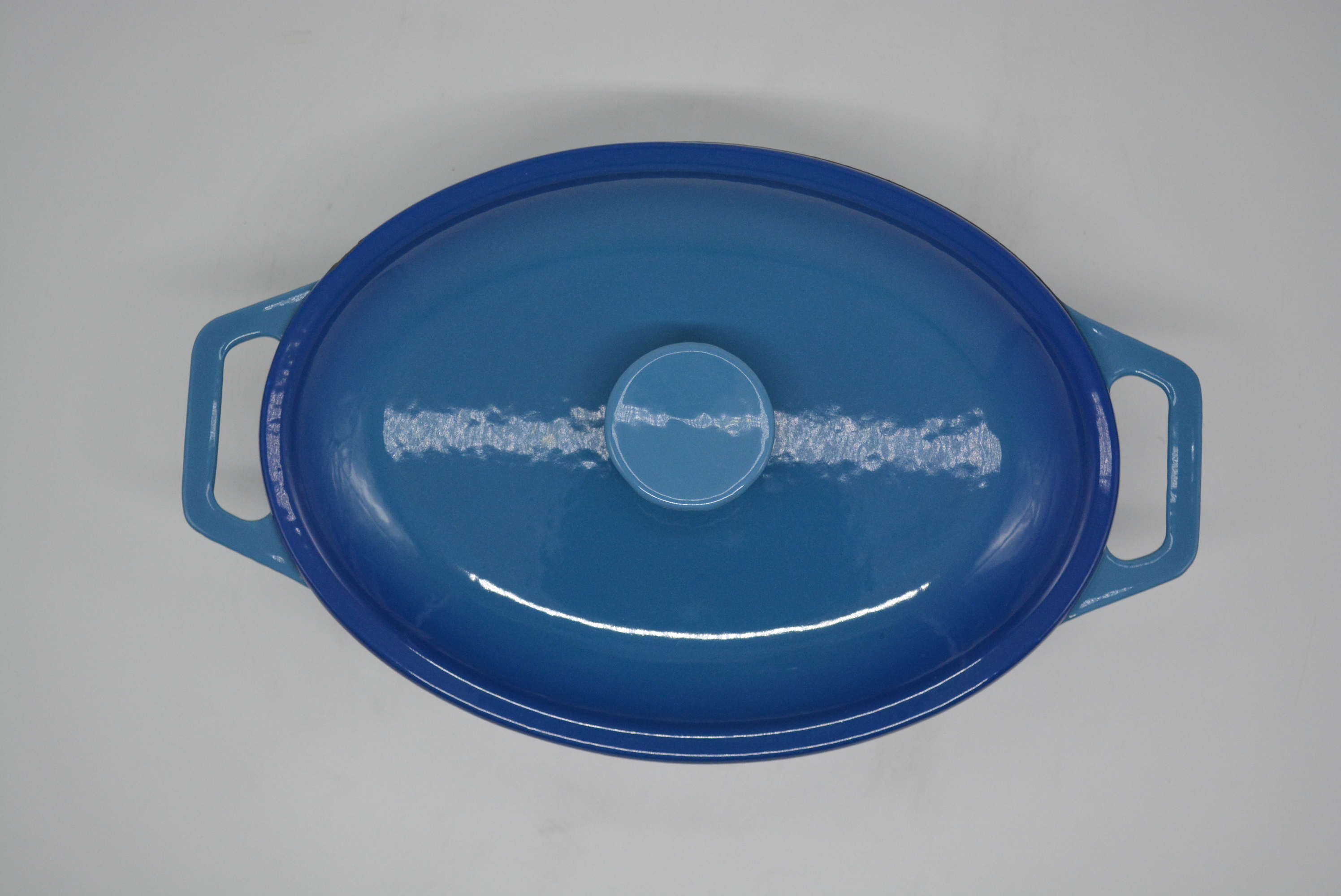 7QT Cast Iron Enamel Coating Oval Dutch Oven With Lid