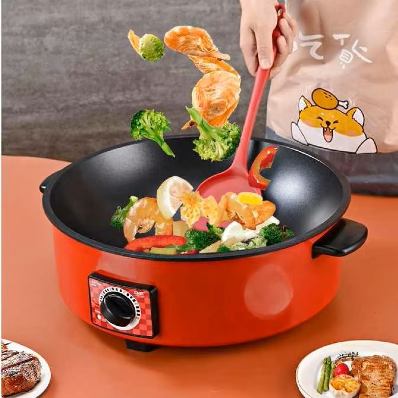 Factory Wholesale OEM/ODM Stainless Steel Non-Stick Coating Electric Skillet Auto-Thermostat Control for Household Hotel Use