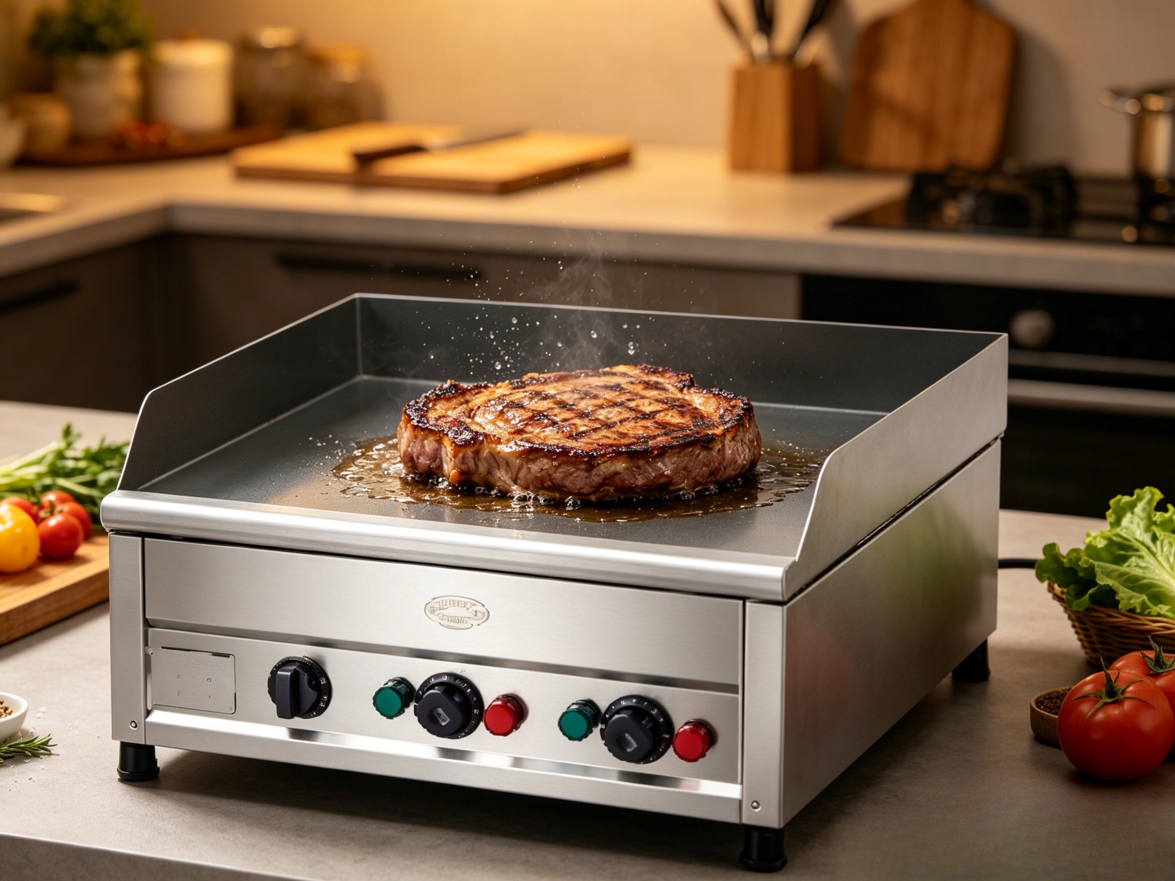 New Arrival BAODING Commercial Electric Griddle 24" Non-Stick Stainless Steel Heavy Duty Flat Top Grill Steak Burger Restaurant
