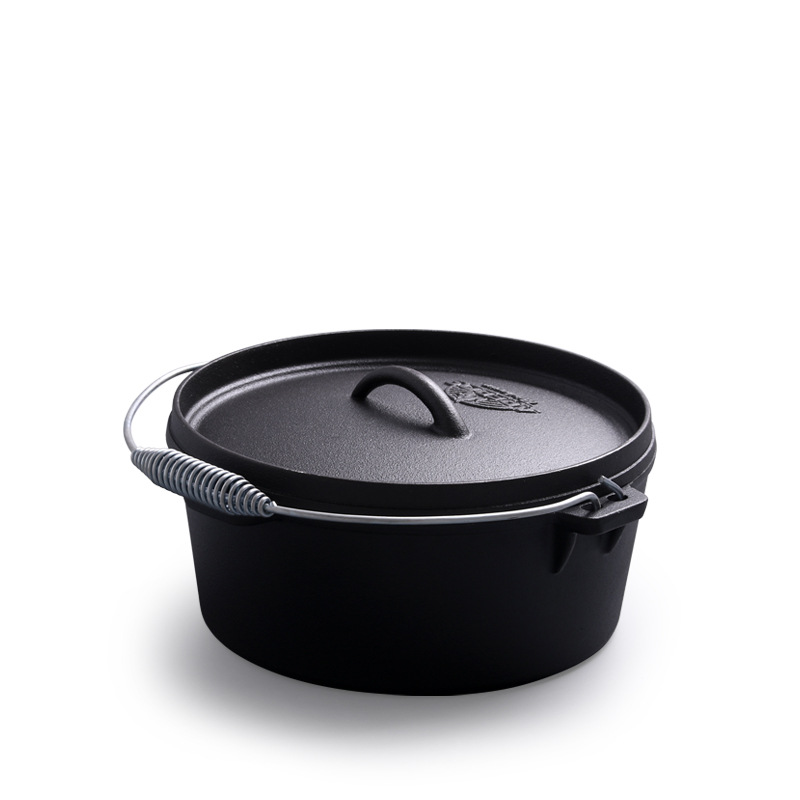 Durable Metal Dutch Oven Beyond Cast Iron with Lid for Camping and Cooking Casserole
