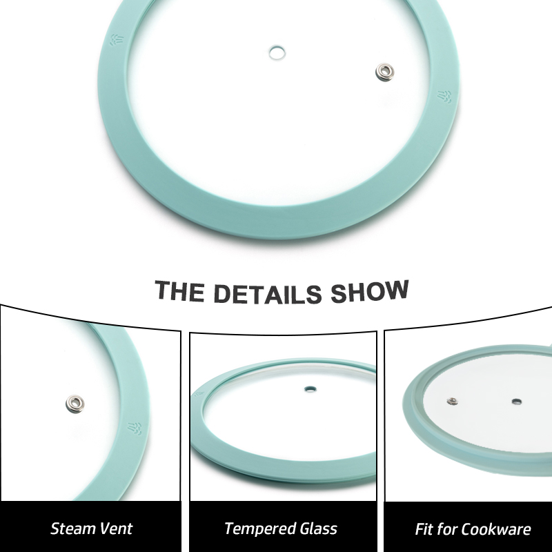 Custom Size Tempered Multipurpose Irregular Shaped Stainless Steel Skillet Pan Pot Tempered Glass Lid with Konb