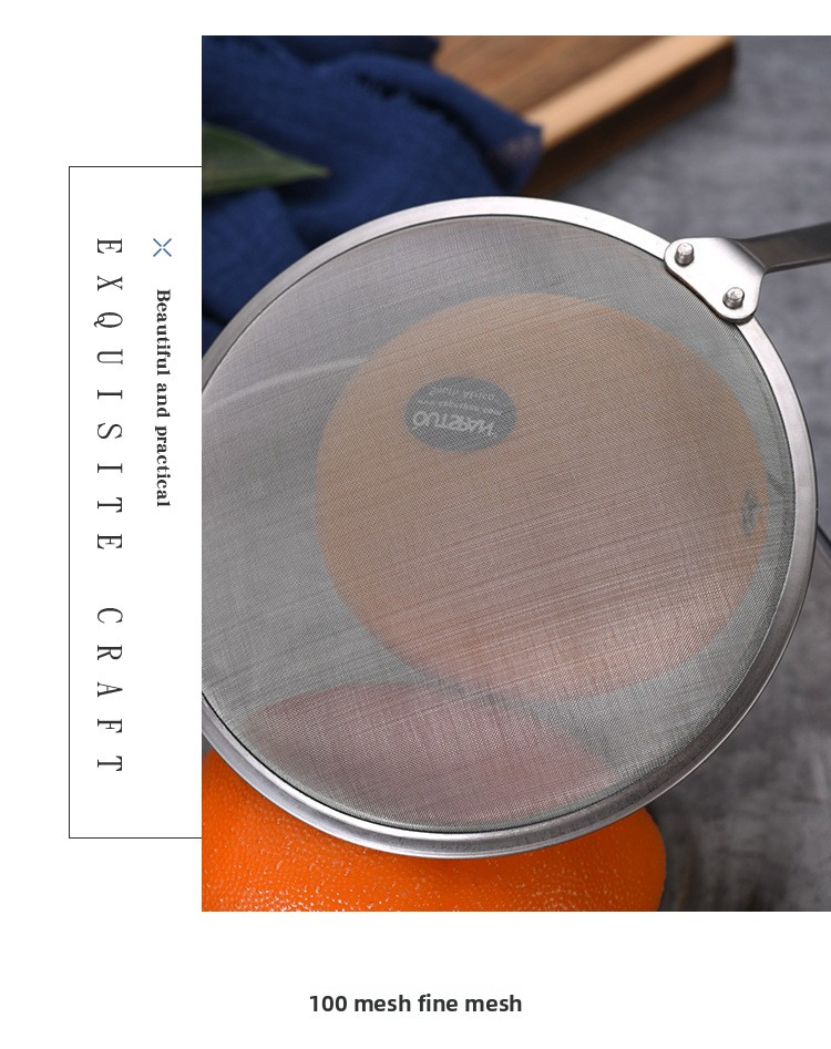 Hang-Able High Quality Food Safe 18/8 Stainless Steel Fine Mesh Cooking Strainers Kitchen Oil Colander