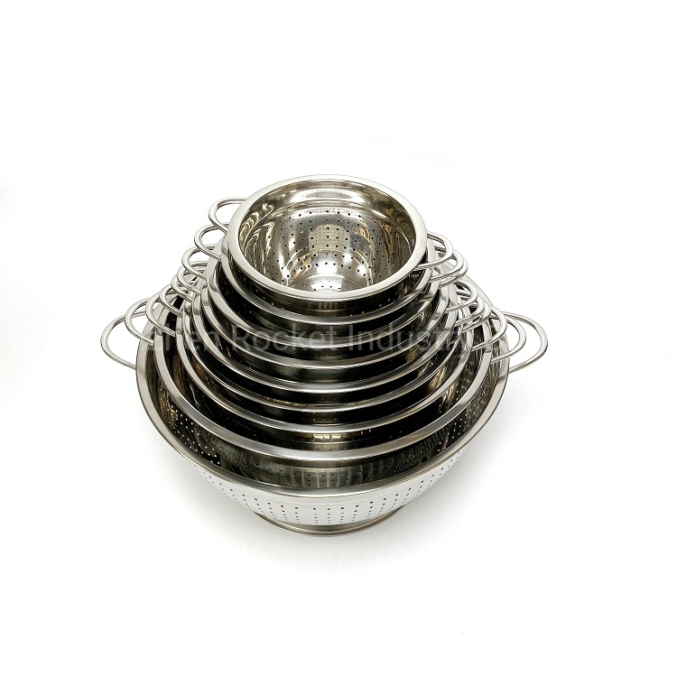 Fruit Basket Rolling Vintage Sieve Rustic Manufacturer Strainers Kitchen Stainless Steel Colander