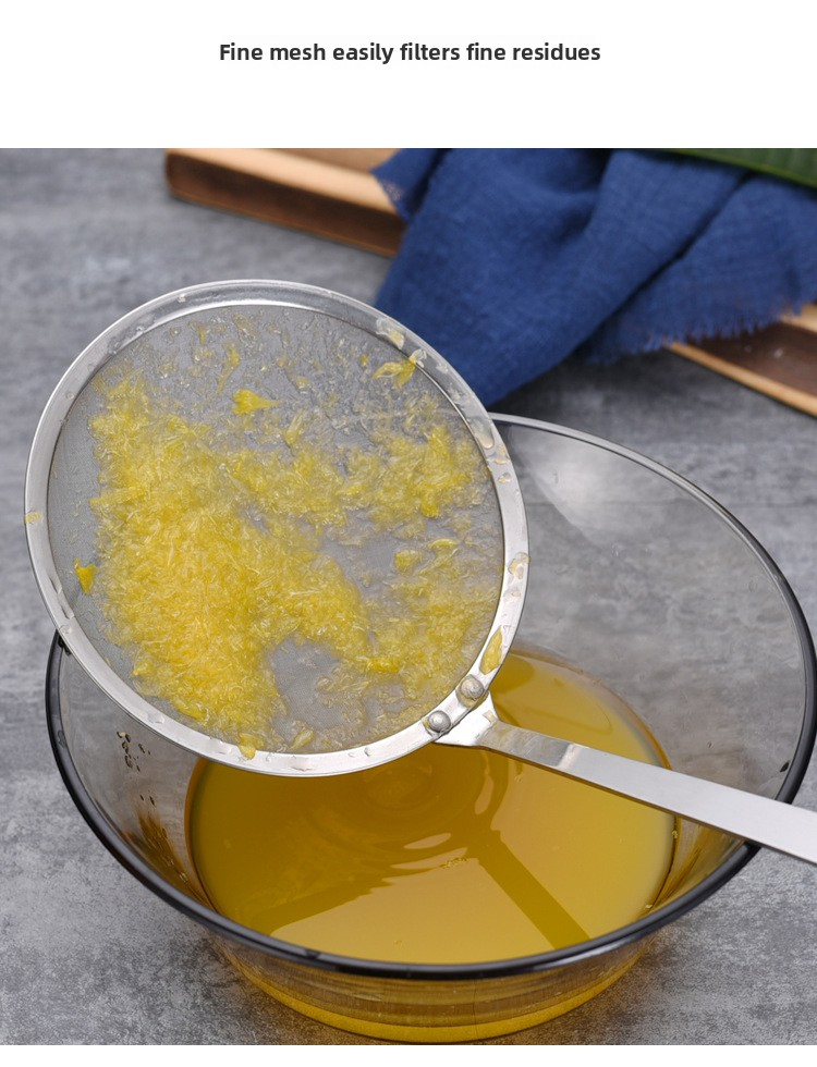 Hang-Able High Quality Food Safe 18/8 Stainless Steel Fine Mesh Cooking Strainers Kitchen Oil Colander