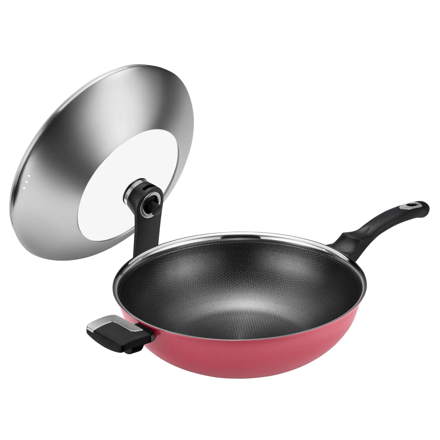 Best Seller Cookware Stainless Steel Non-Stick Eterna Coating Ceramic Outer Layer 32cm Wok