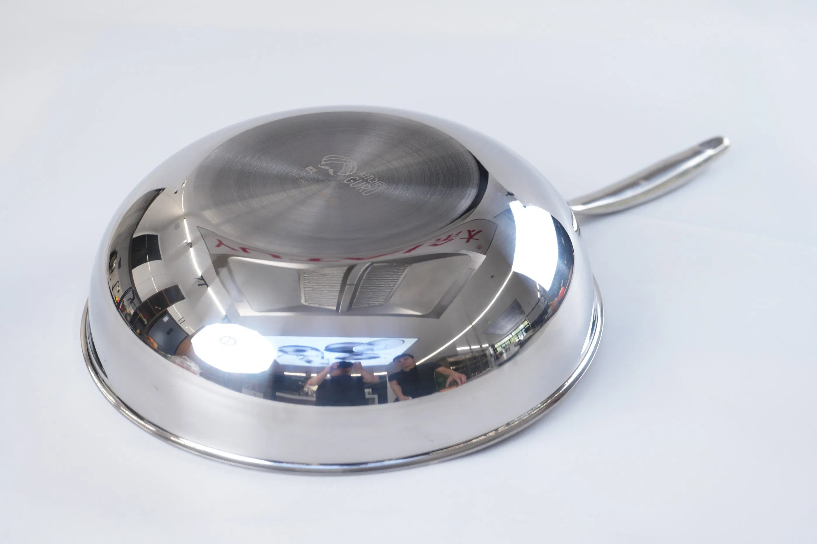 New Arrival 30cm Tri-Ply Stainless Steel Non-Stick Honey Comb Wok with Ceramic Paint Coating Pfoa&Pfas Free Cookware