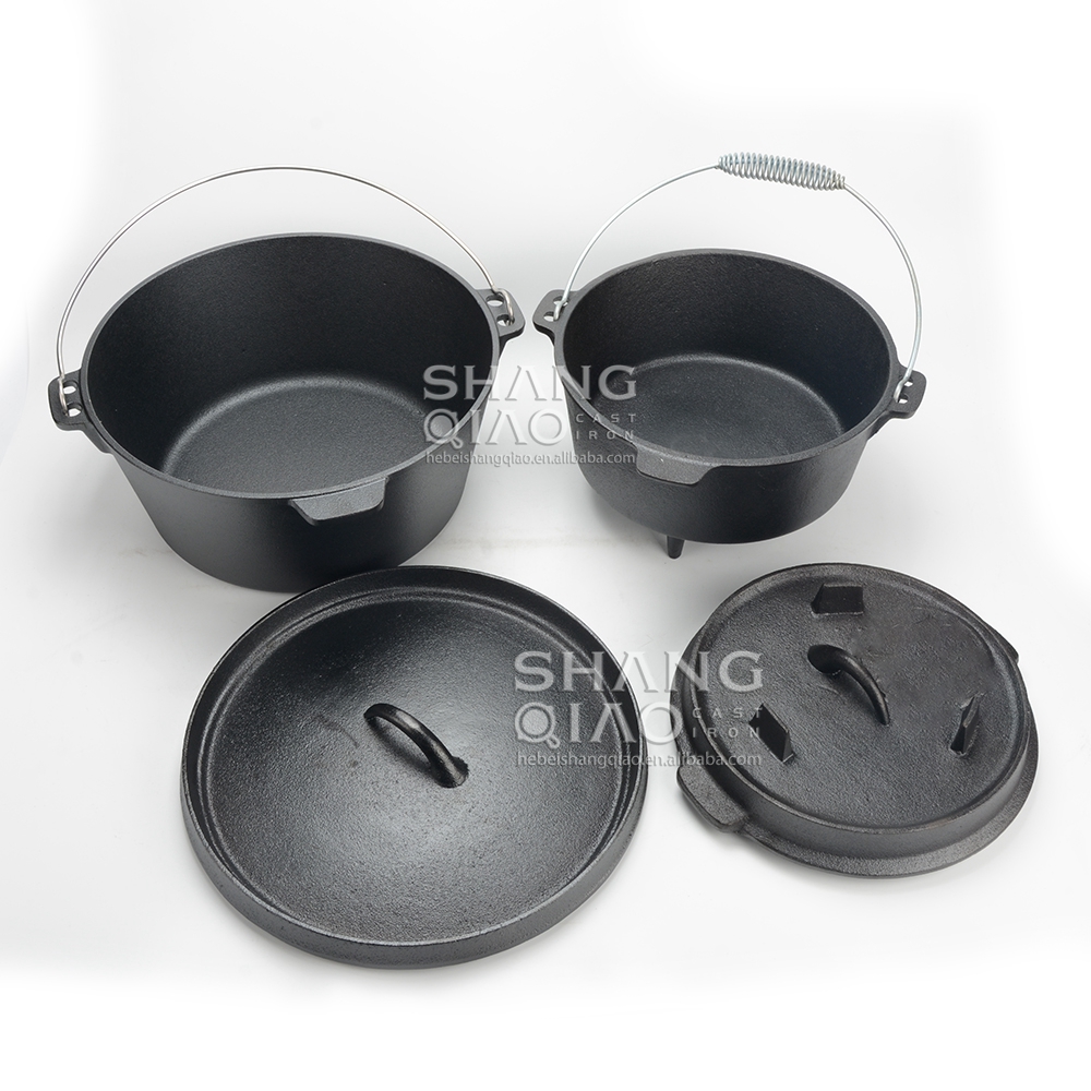 Gusseisen Dutch Oven Mit Deckel Garden Campfire Camping BBQ Dutch Oven with Feet and Lid Fire Pot Cast Iron Cooking Pot