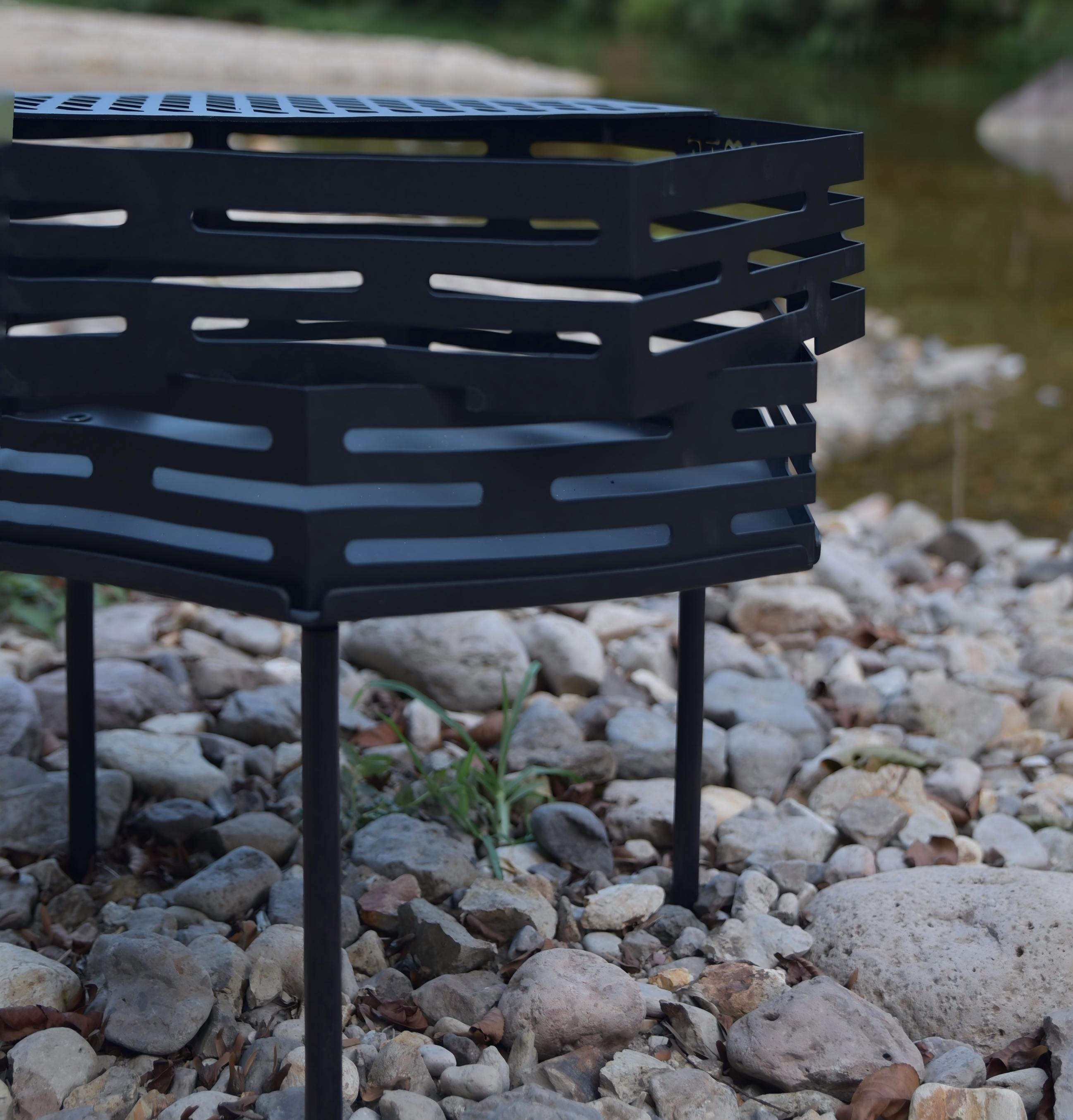 Stainless Steel Heating Brazier Portable Fire Pit Wood Stove with Bottom Oven for Outdoor Cooking for Camping
