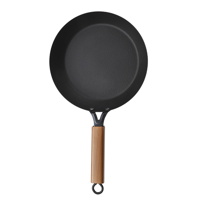Tri-Ply 304 Stainless Steel Non-Stick Frying Pan - Flat Bottom Skillet, Wooden Handle, Induction Ready &amp; All Stoves Compatible