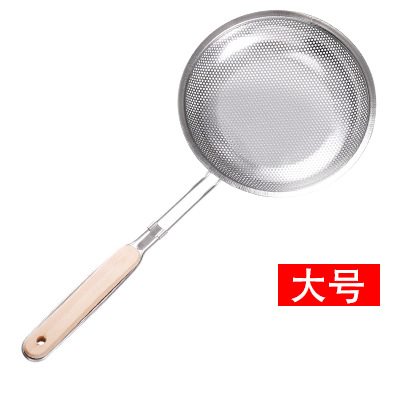 Kitchenware Stainless Steel Colander with Wooden Handle for Fried Food Noodle Slotted Spoon