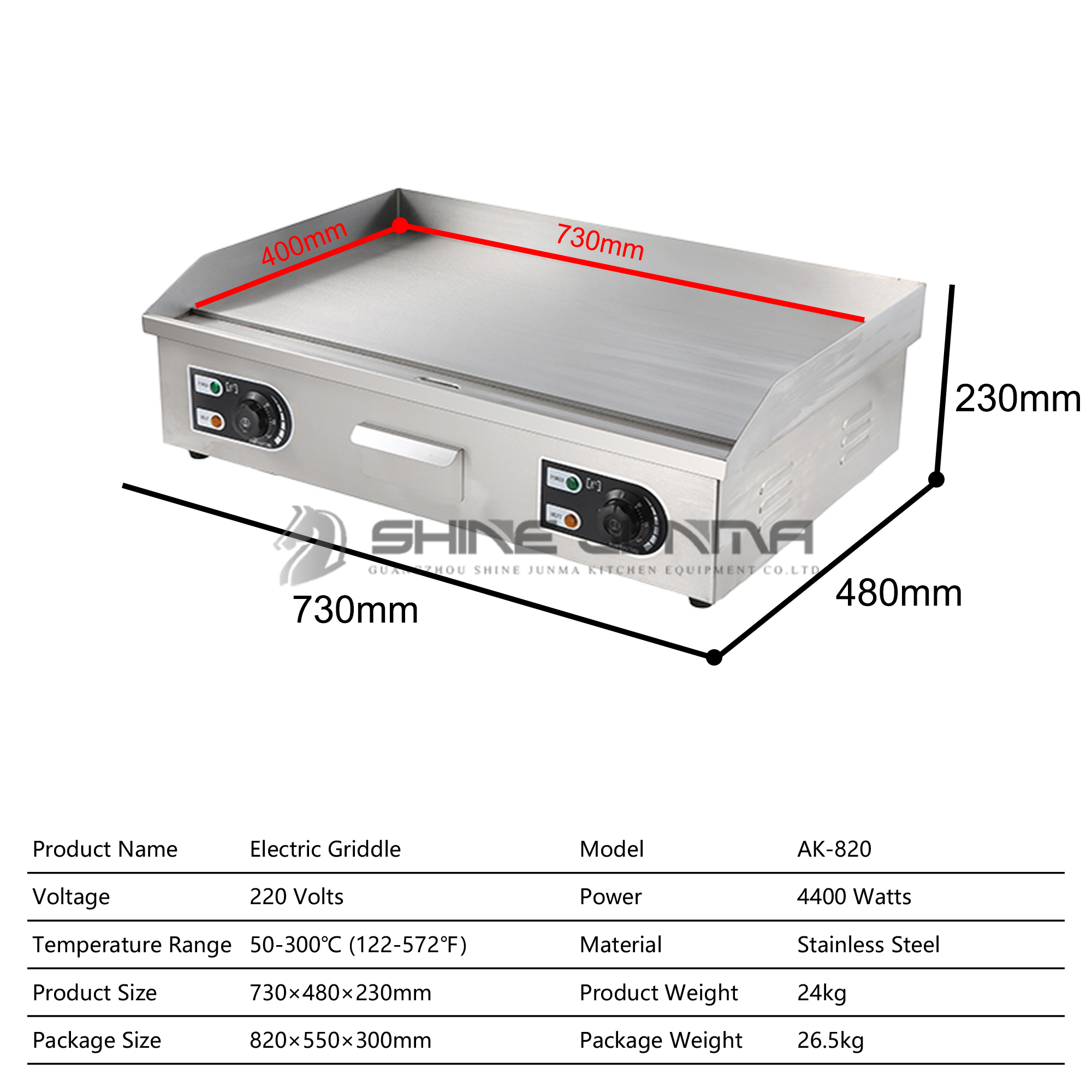 Restaurant Counter Top Stainless Steel Hamburger Commercial Burger Griddle Electric Griddle Flat Plate Griddle Grill