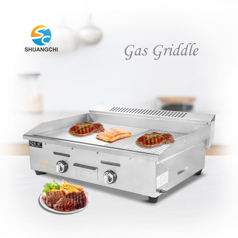 Commercial Gas Grill Teppanyaki Griddle Flat Plate Grill New Condition Stainless Steel Machine for Pancakes Steak Grilled Squid