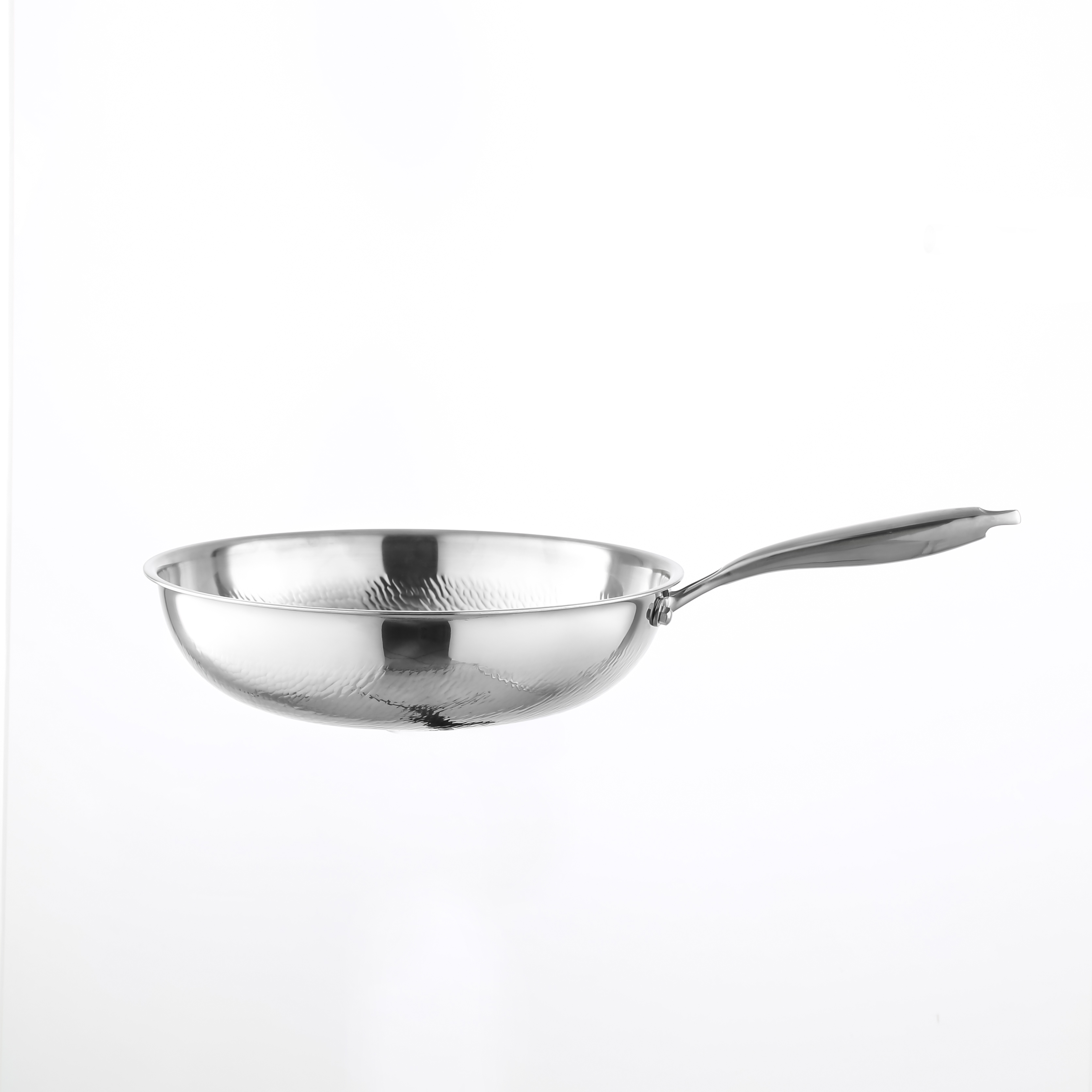 304 Stainless Steel Frying Pan Non-Coated Skillet for Home Use for Steak Eggs Pancakes Stir-Frying