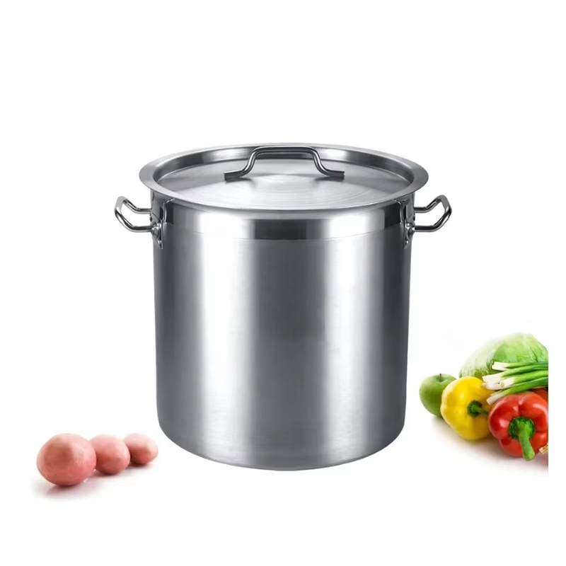Factory Direct Kitchenware Non Stick Food Safe Big Cooking Pot Stainless Steel Soup Stock Pot for Home Kitchen Hotel