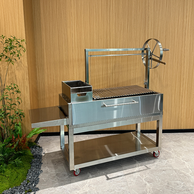 Stainless Steel Barbecue Commercial Kit Argentine Santa Maria Charcoal Grill For Restaurants